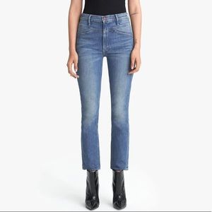 Mother The Dazzler Yoke Front Ankle Wander Dust High Rise Jeans - 26